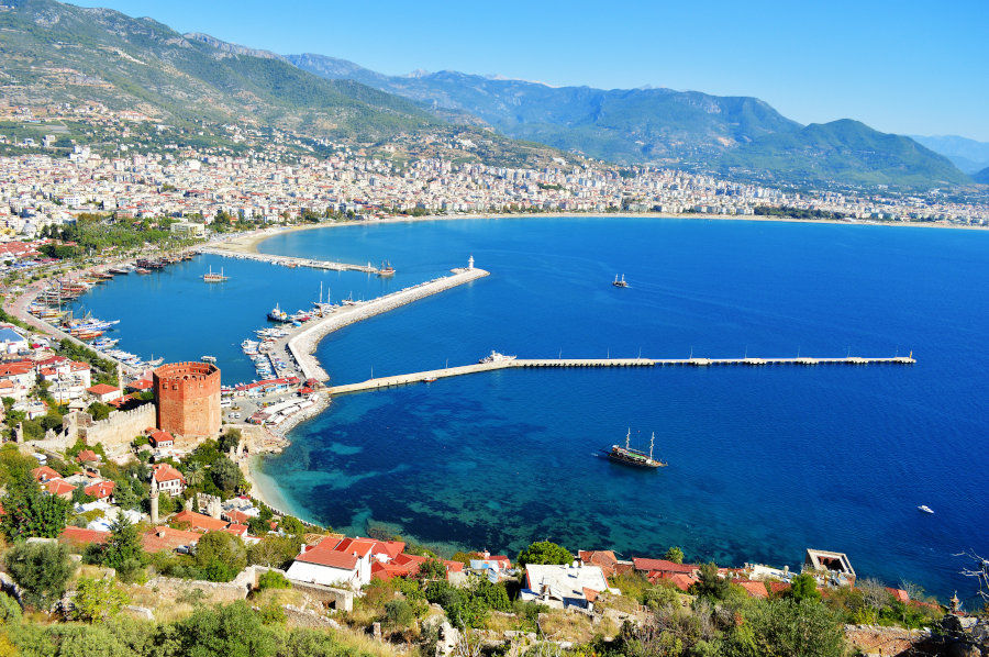 Blick auf den Hafen von Antalya, Türkische Riviera