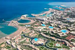 Sandy Beach and Resorts Area, Hurghada, Ägypten